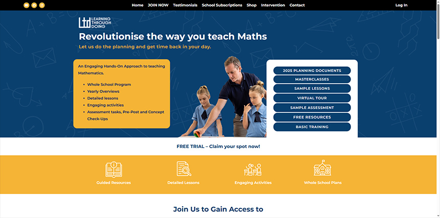 Learning Through Doing Teachers portal was proudly built here at Button Web Design Noosa